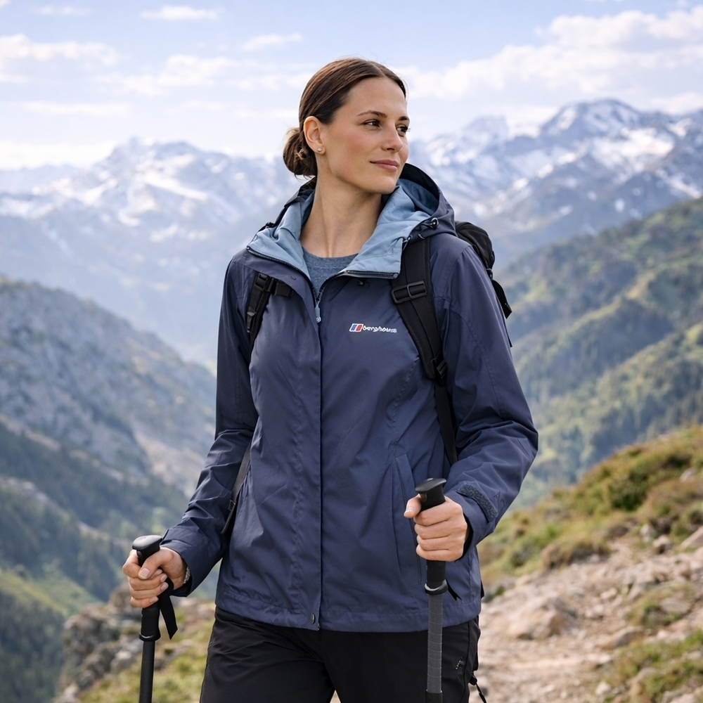 Berghaus AQ2 Waterproof Jacket Size 8 Lightweight Hooded Hiking Rain Shell